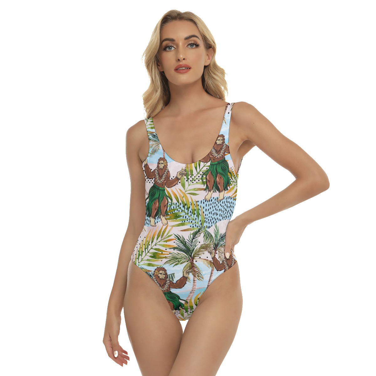 Tropical Hula Bigfoot Hawaiian One Piece Swimsuit For Summer - variant image 1