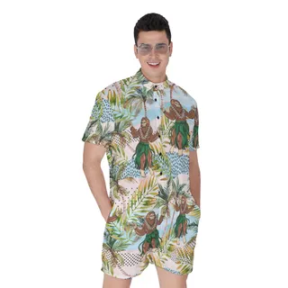 Bigfoot Hula Tropical Hawaiian Romper For Men