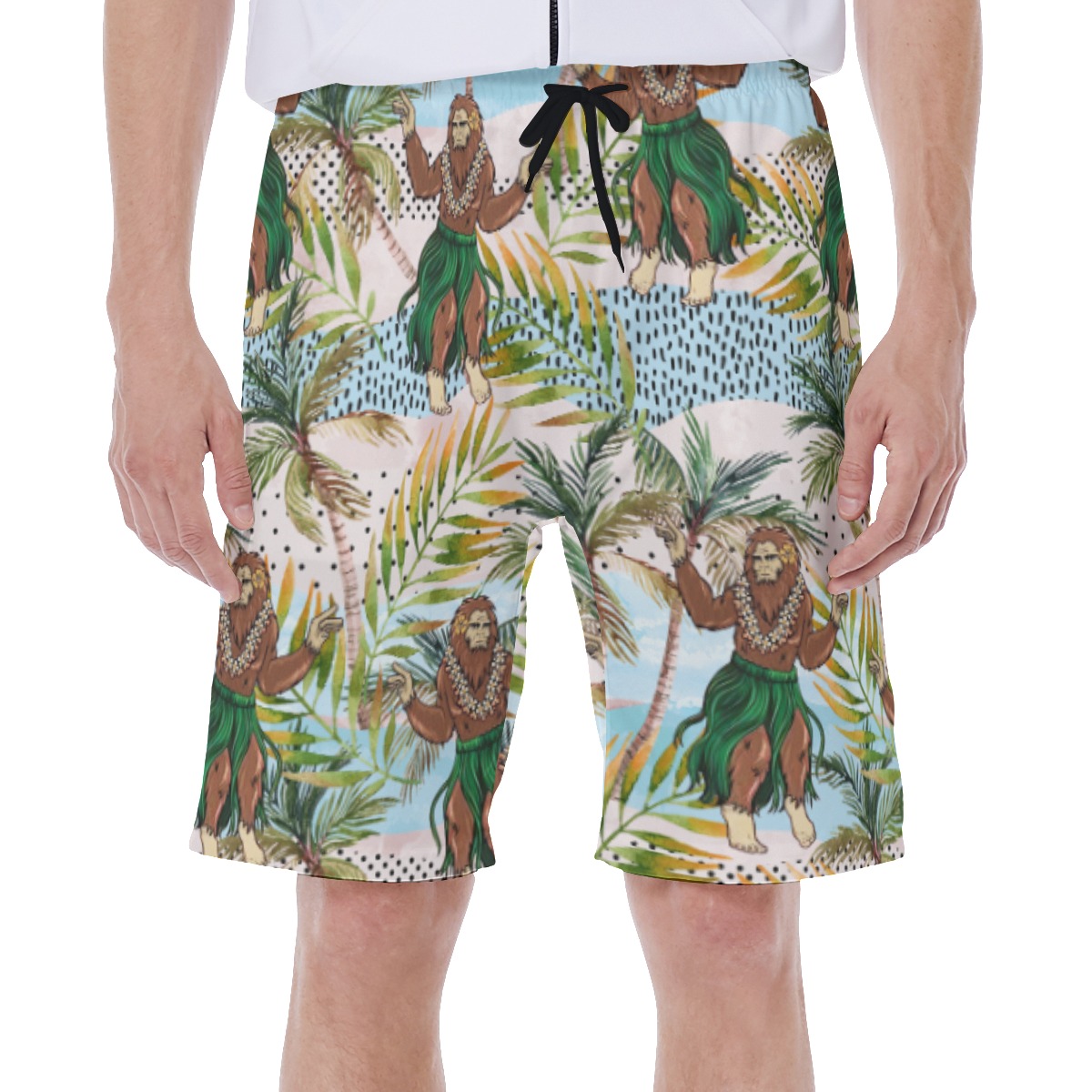 Cool Hula Bigfoot Hawaiian Swim Trunks For Men - variant image 1