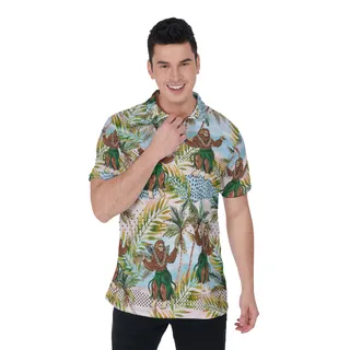 Tropical Hawaiian Bigfoot Golf Shirt For Men