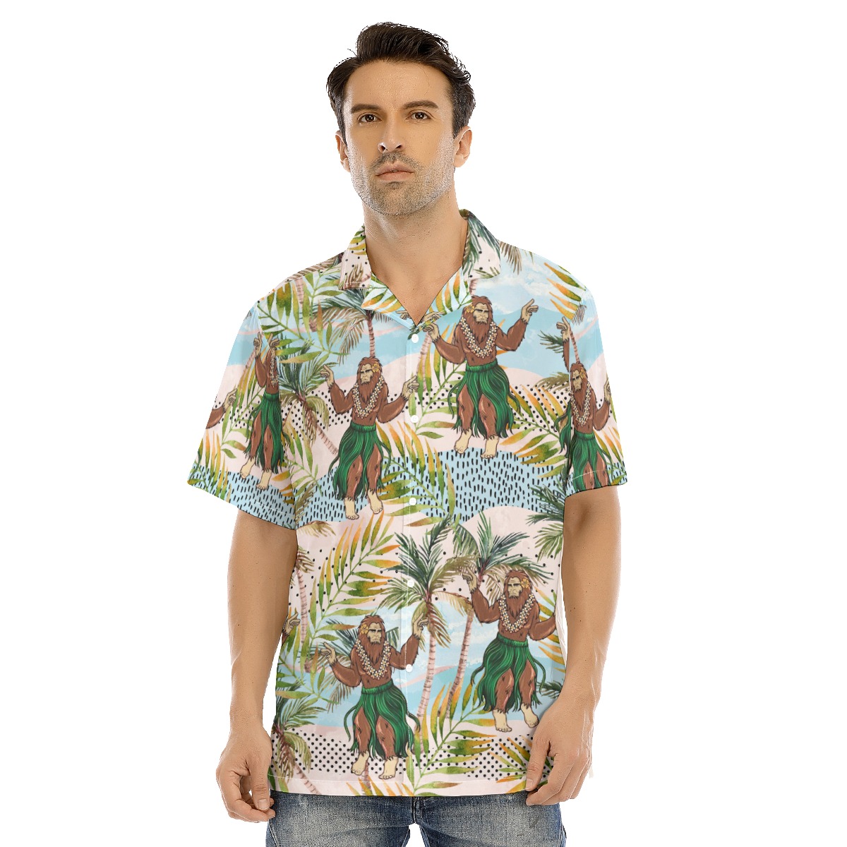Funny Hula Bigfoot Hawaiian Shirt - variant image 1