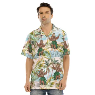 Funny Hula Bigfoot Hawaiian Shirt