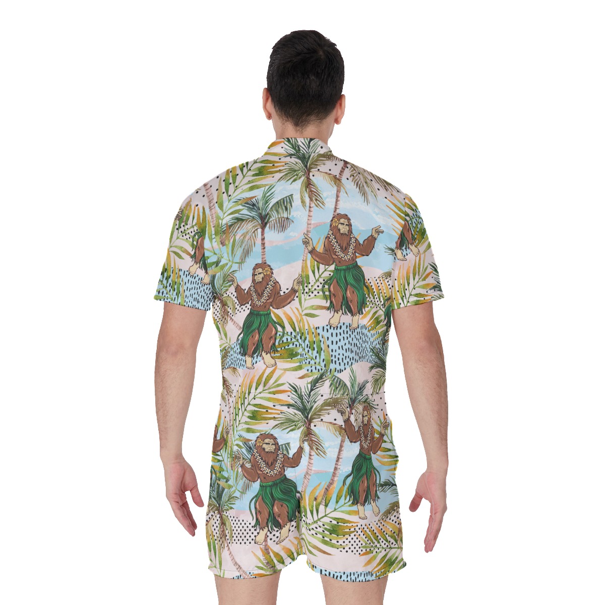 Bigfoot Hula Tropical Hawaiian Romper For Men