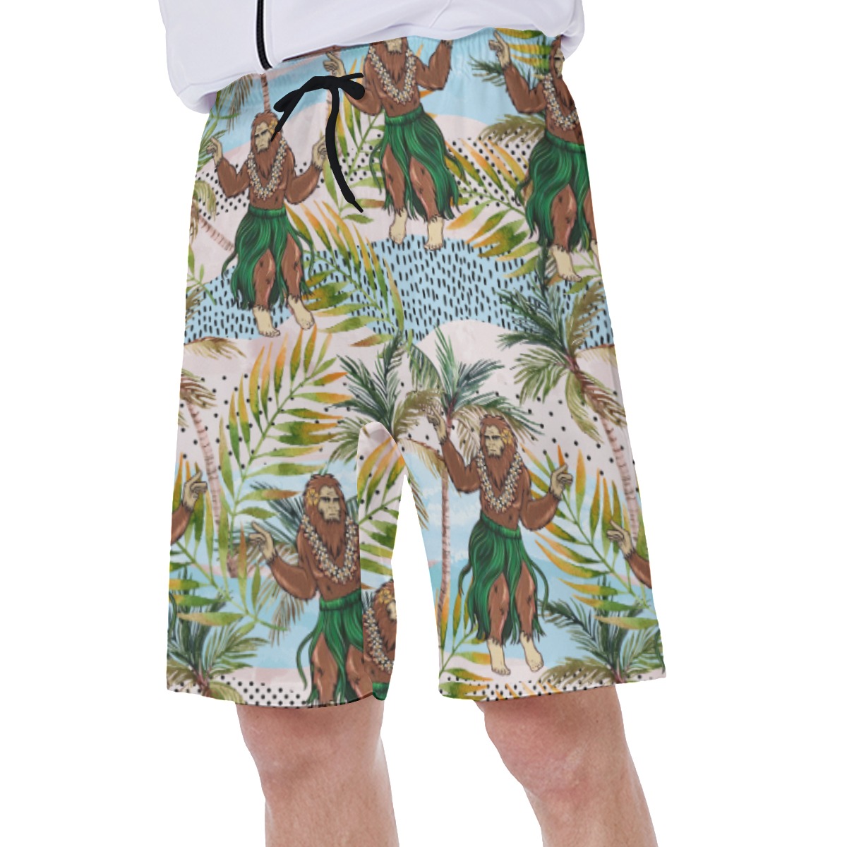 Cool Hula Bigfoot Hawaiian Swim Trunks For Men