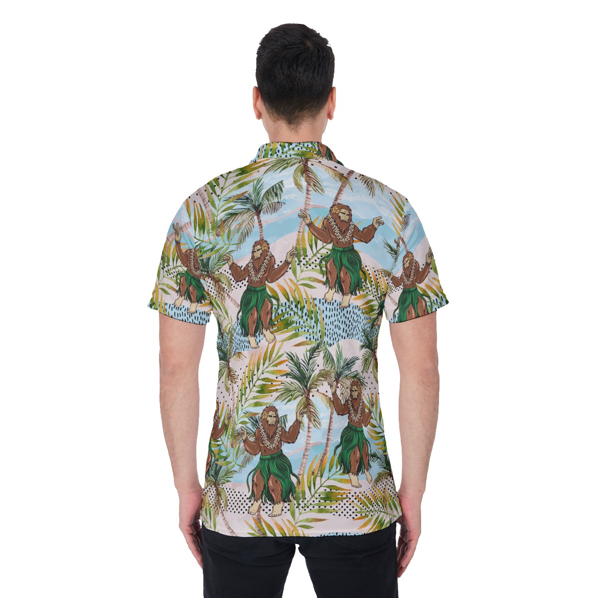 Tropical Hawaiian Bigfoot Golf Shirt For Men