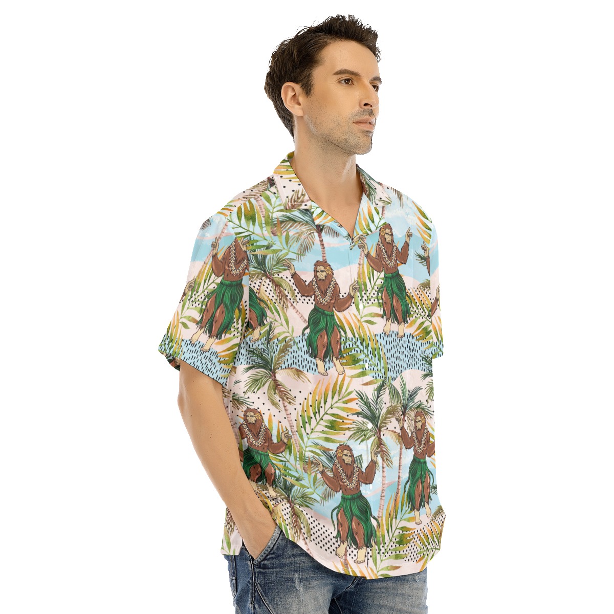 Funny Hula Bigfoot Hawaiian Shirt