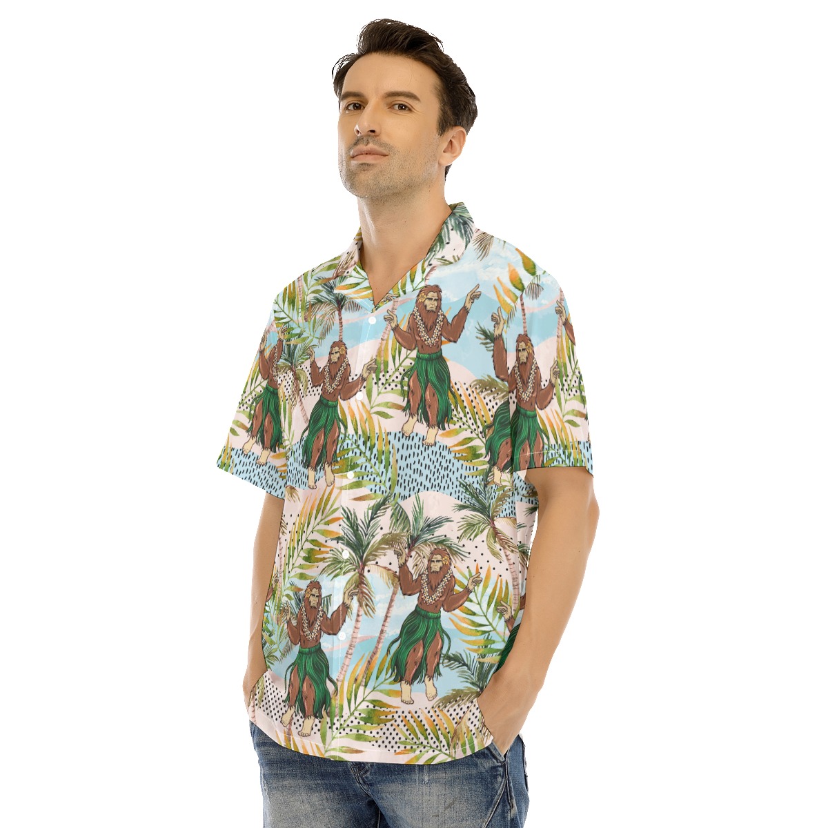 Funny Hula Bigfoot Hawaiian Shirt