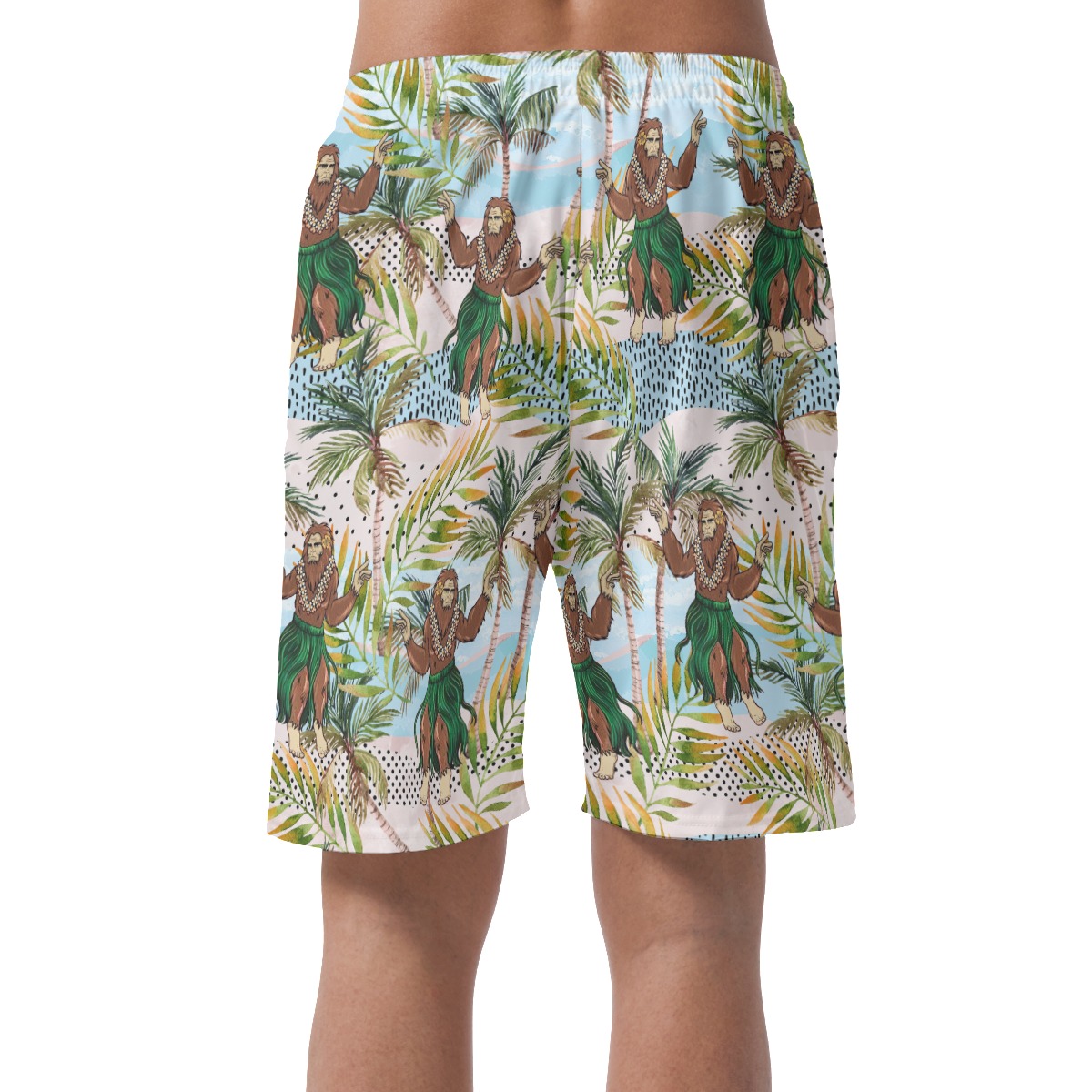 Tropical Hula Bigfoot Summer Beach Shorts For Men
