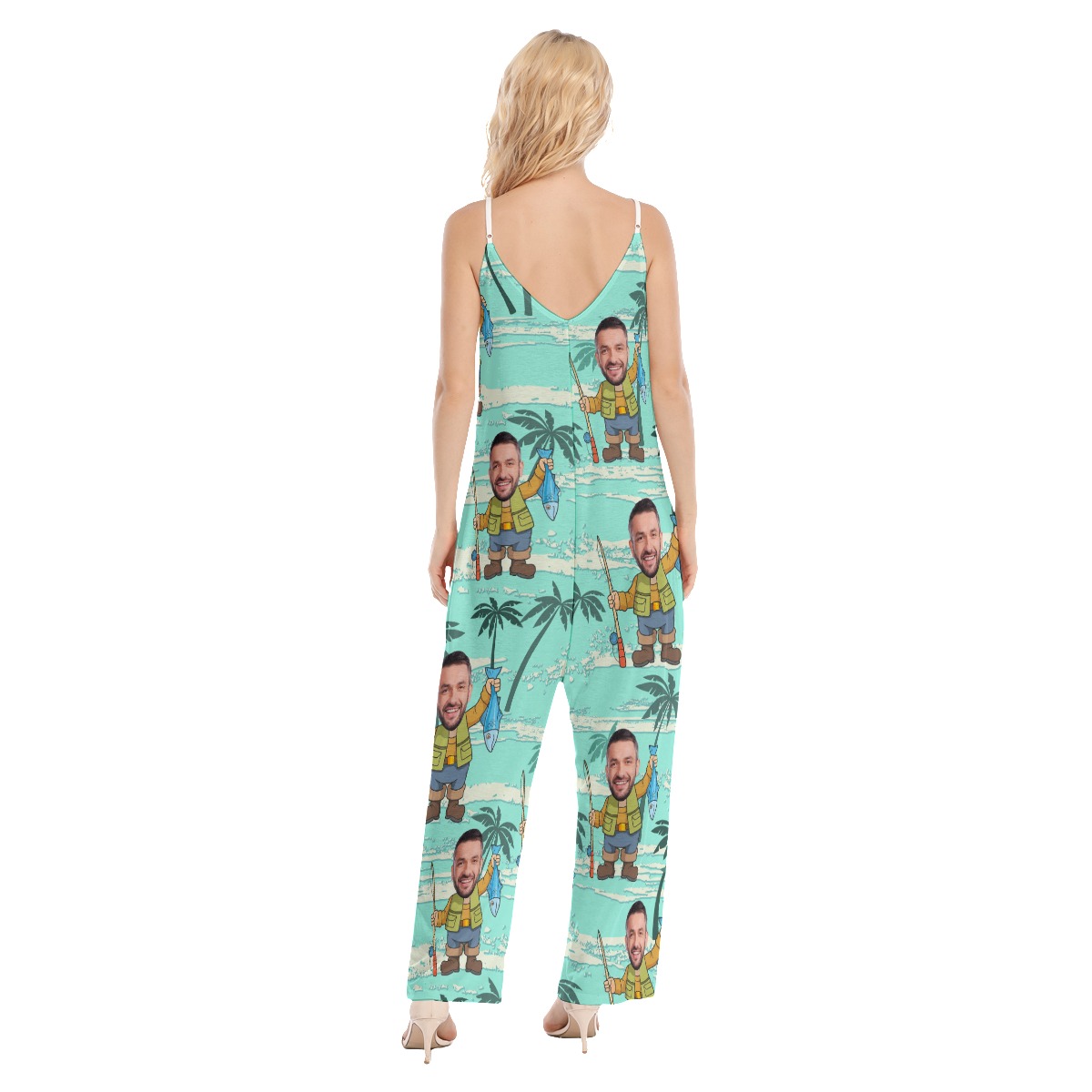 Custom Face Funny Women's Hawaiian Jumpsuit For Vacation
