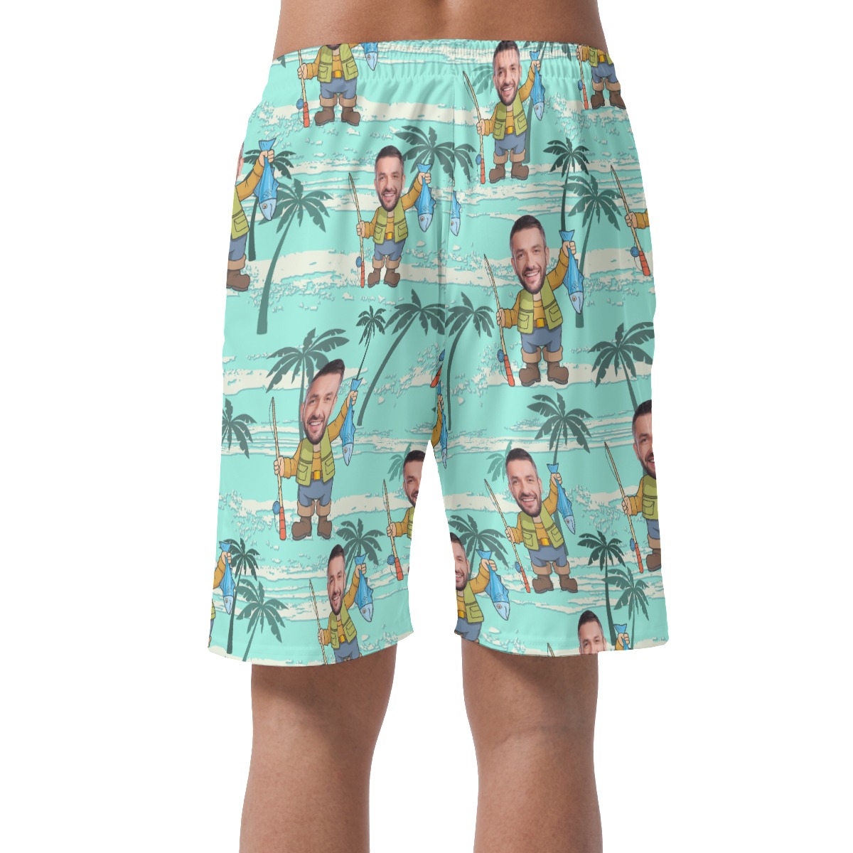 Funny Custom Face Fishing Summer Shorts For Men