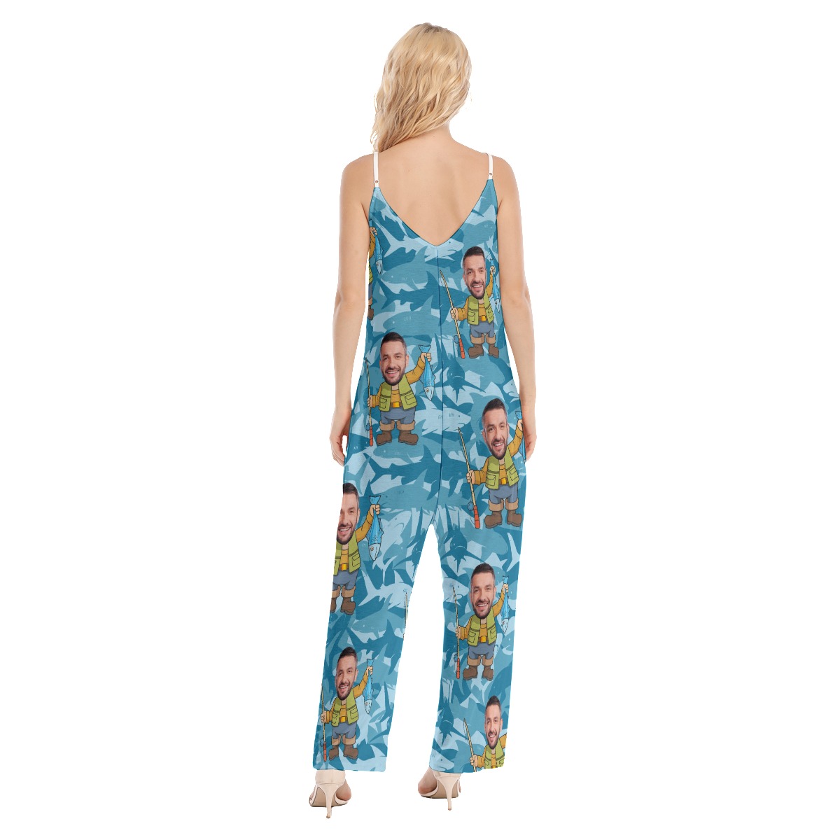 Custom Face Fishing Hawaiian Jumpsuit For Women