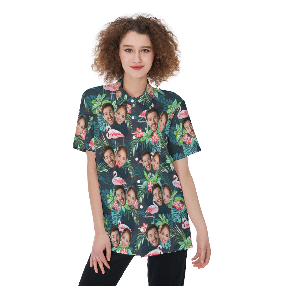 Custom Flamingo Hawaiian Shirt With Multiple Faces - variant image 1
