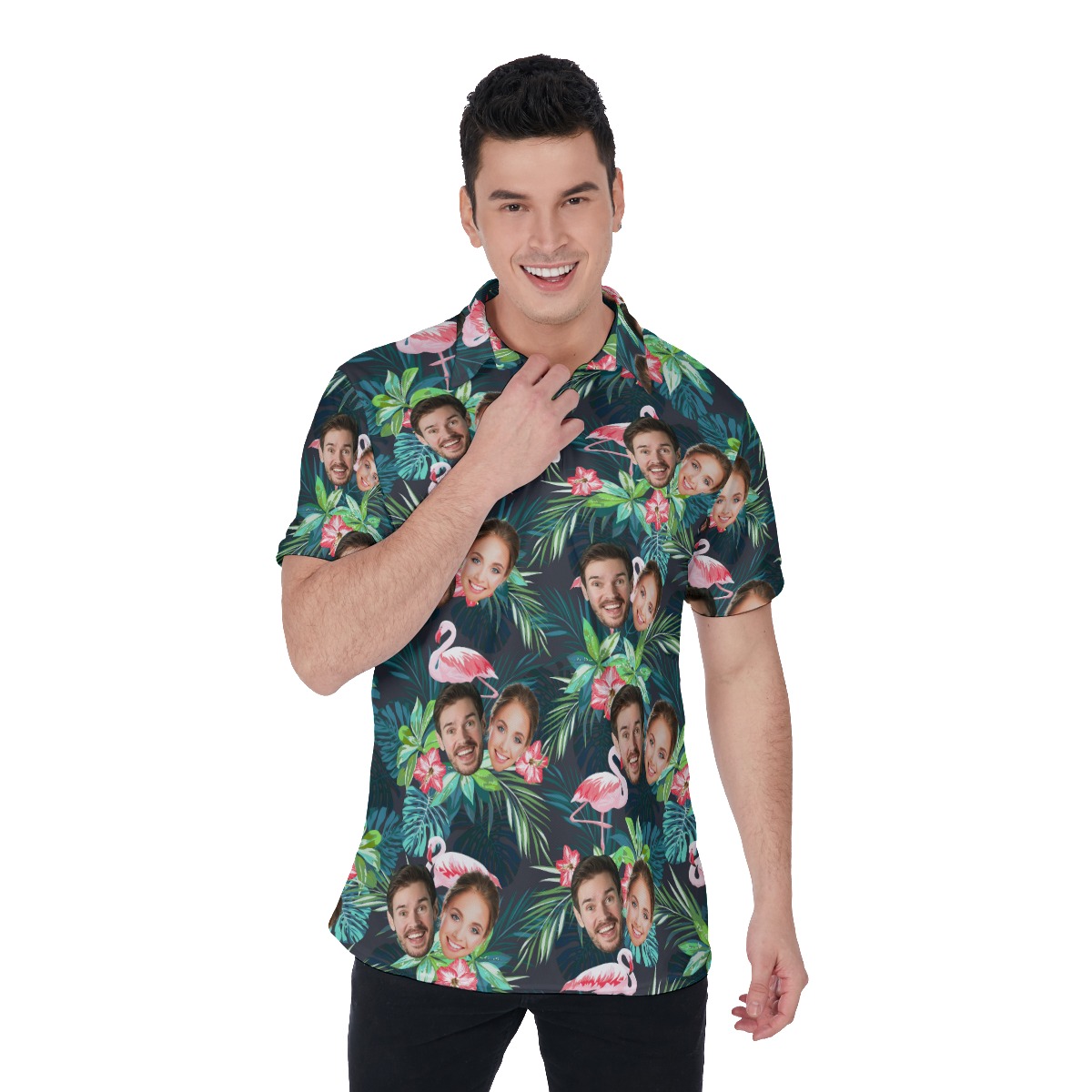 Custom Flamingo Polo Shirt With 2 Faces - variant image 1