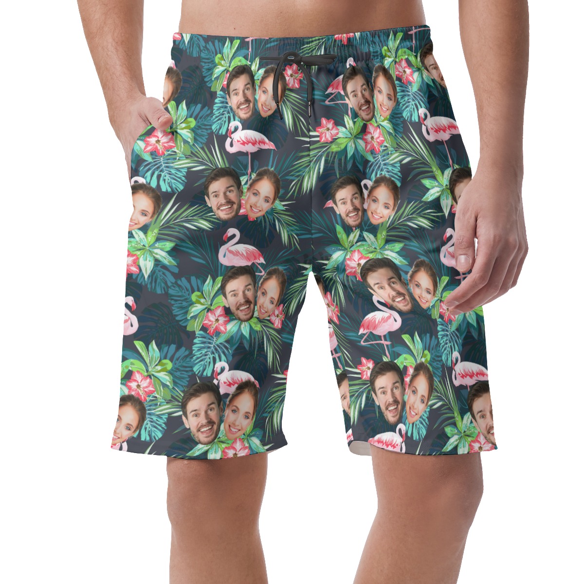 Custom Flamingo Long Hawaiian Shorts With 2 Faces - variant image 1