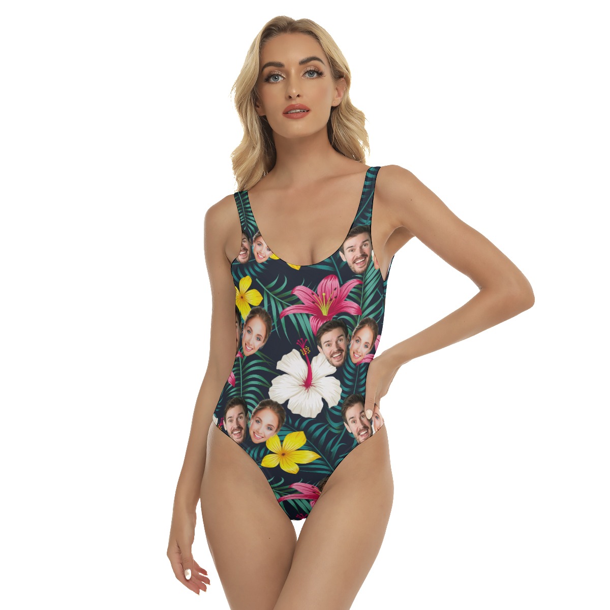 Unique Couple Faces Flower Swimsuit - variant image 1