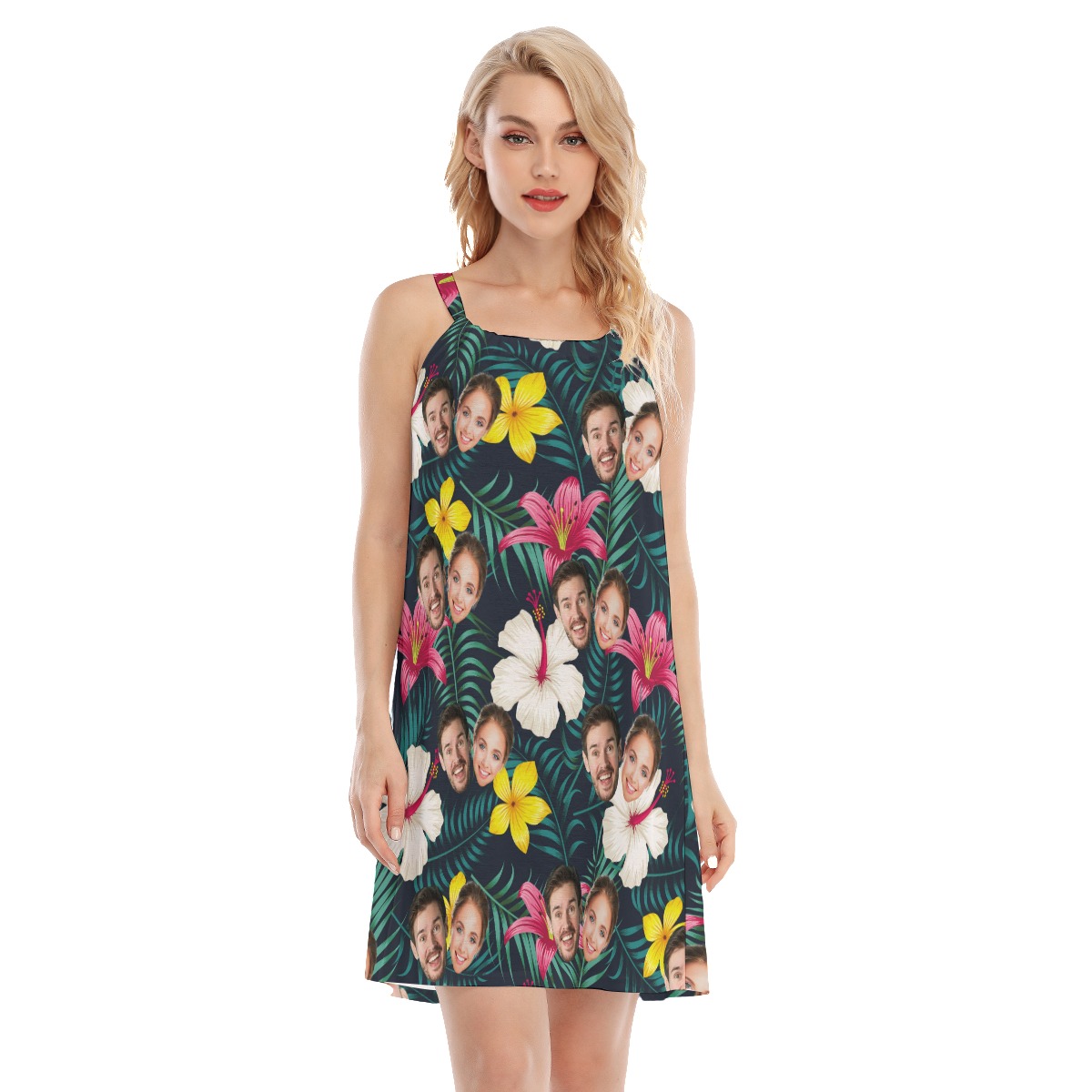 Funny Couple Faces Women's Cami Dress - variant image 1