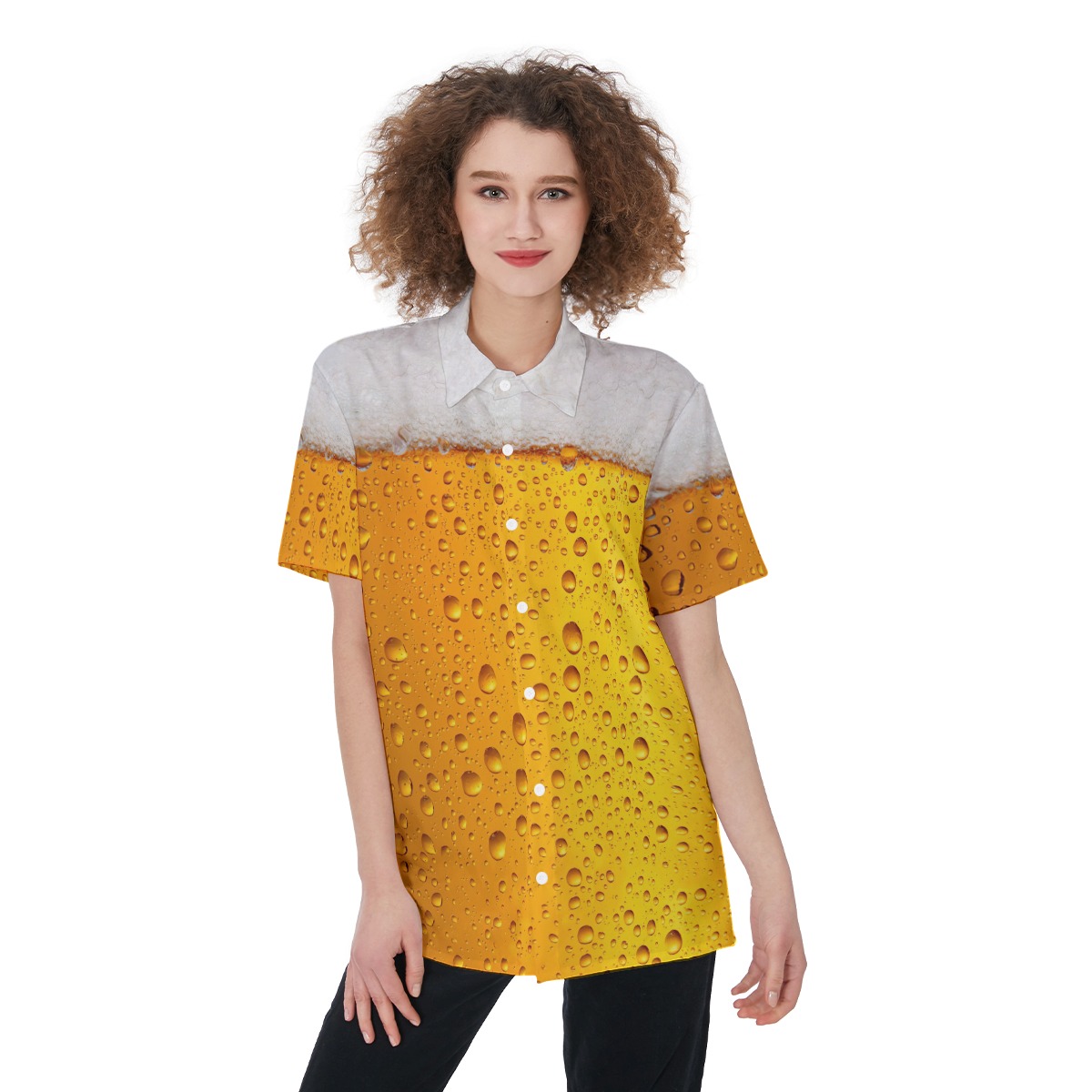 Beer Button Up Shirt For Women - variant image 1