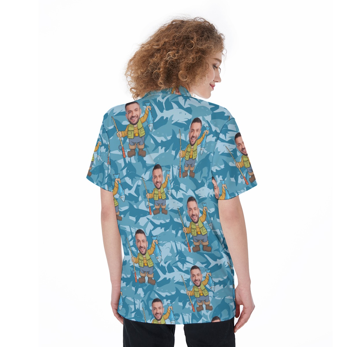 Fishing Man Custom Face Shirt Hawaiian Shirt For Women