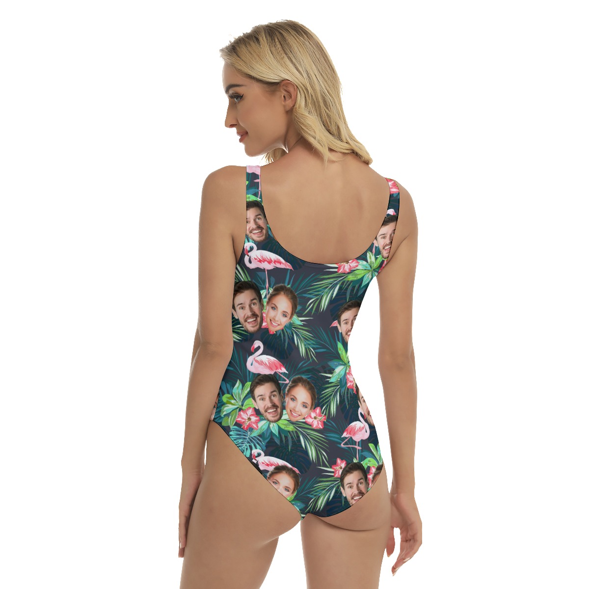 Custom 2 Faces Flamingo Tropical Swimsuit