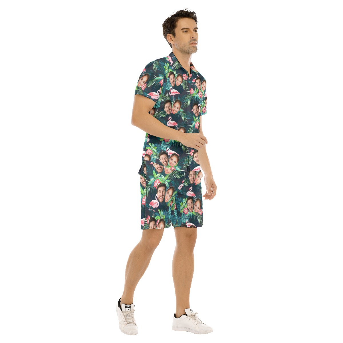 Custom Flamingo Men's Hawaiian Set With 2 Faces
