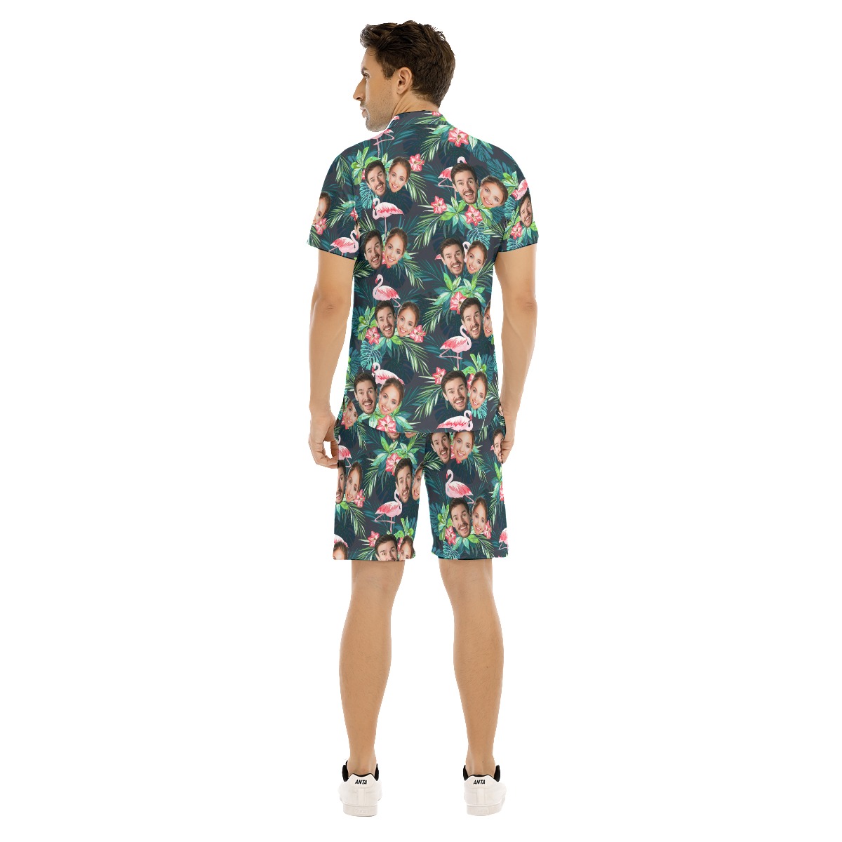 Custom Flamingo Men's Hawaiian Set With 2 Faces