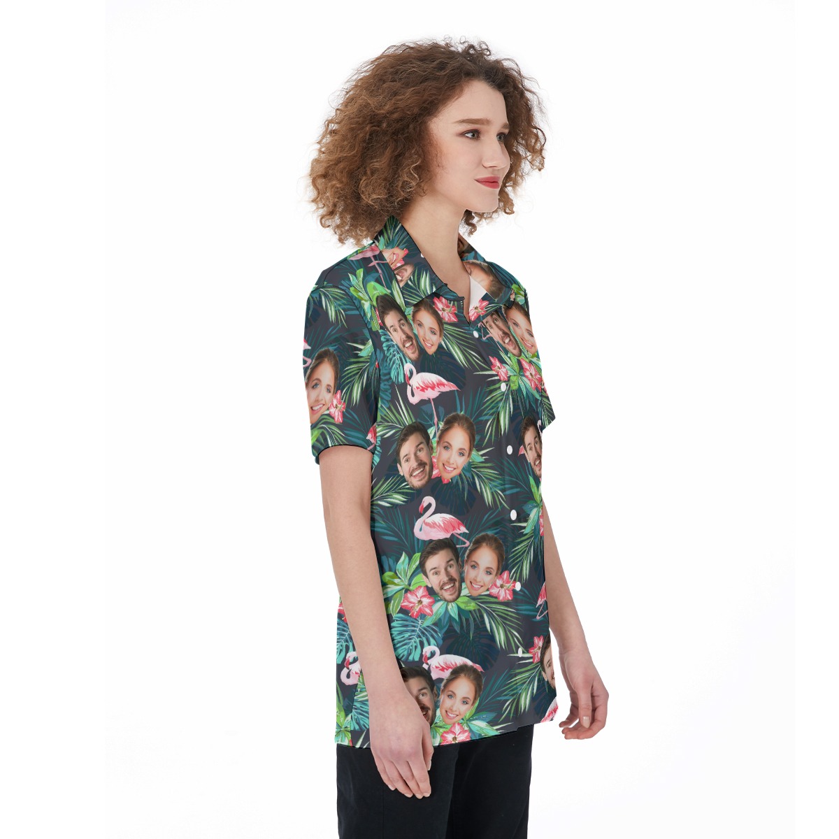 Custom Flamingo Hawaiian Shirt With Multiple Faces