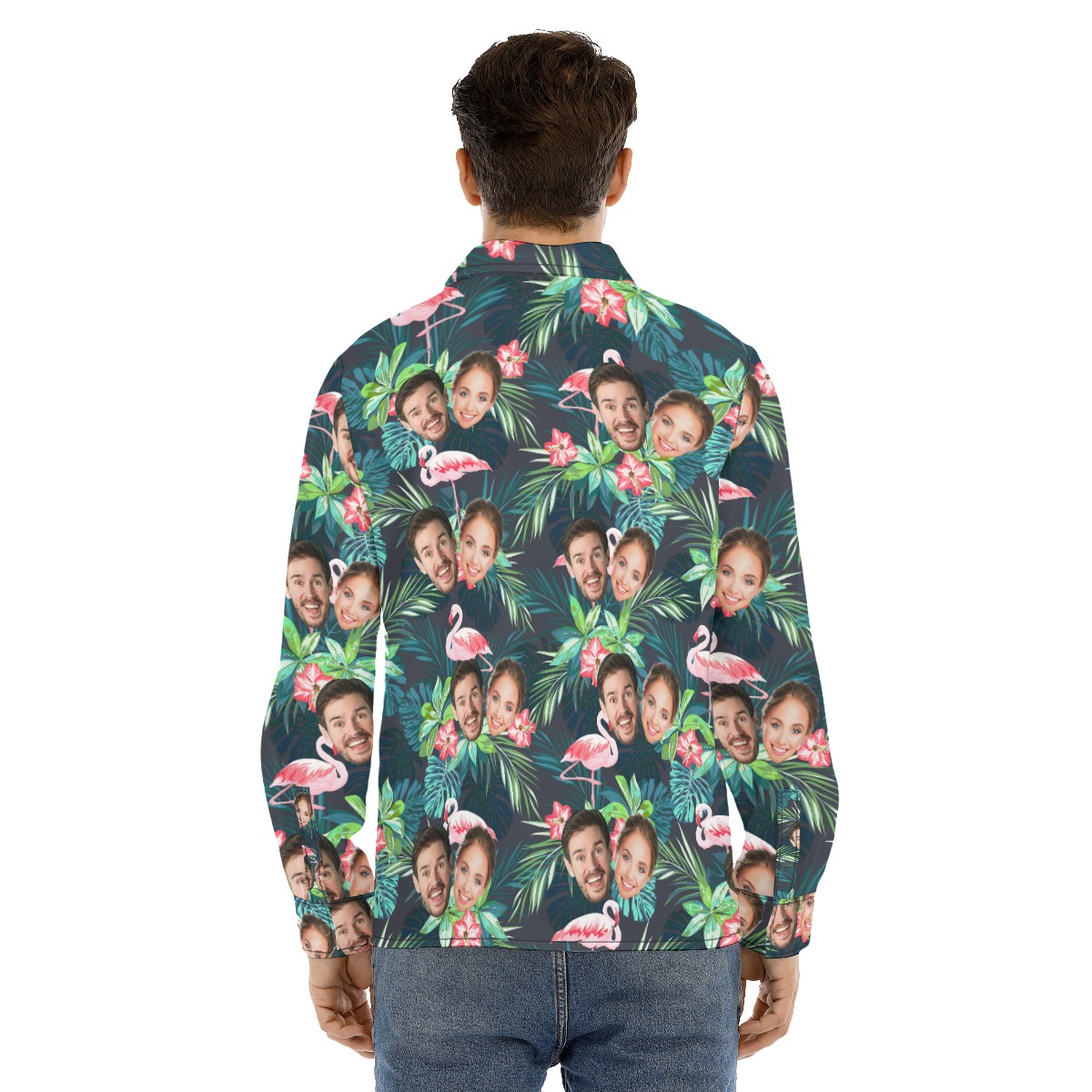Custom Flamingo Long Hawaiian Shirt With 2 Faces