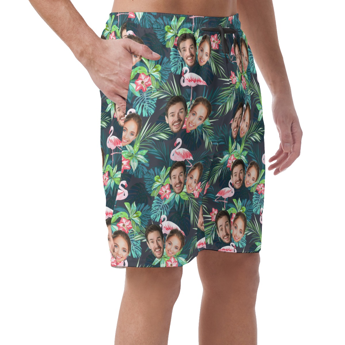 Custom Flamingo Long Hawaiian Shorts With 2 Faces