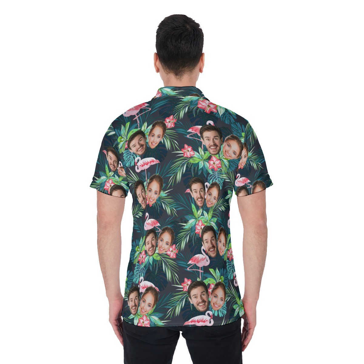 Custom Flamingo Polo Shirt With 2 Faces