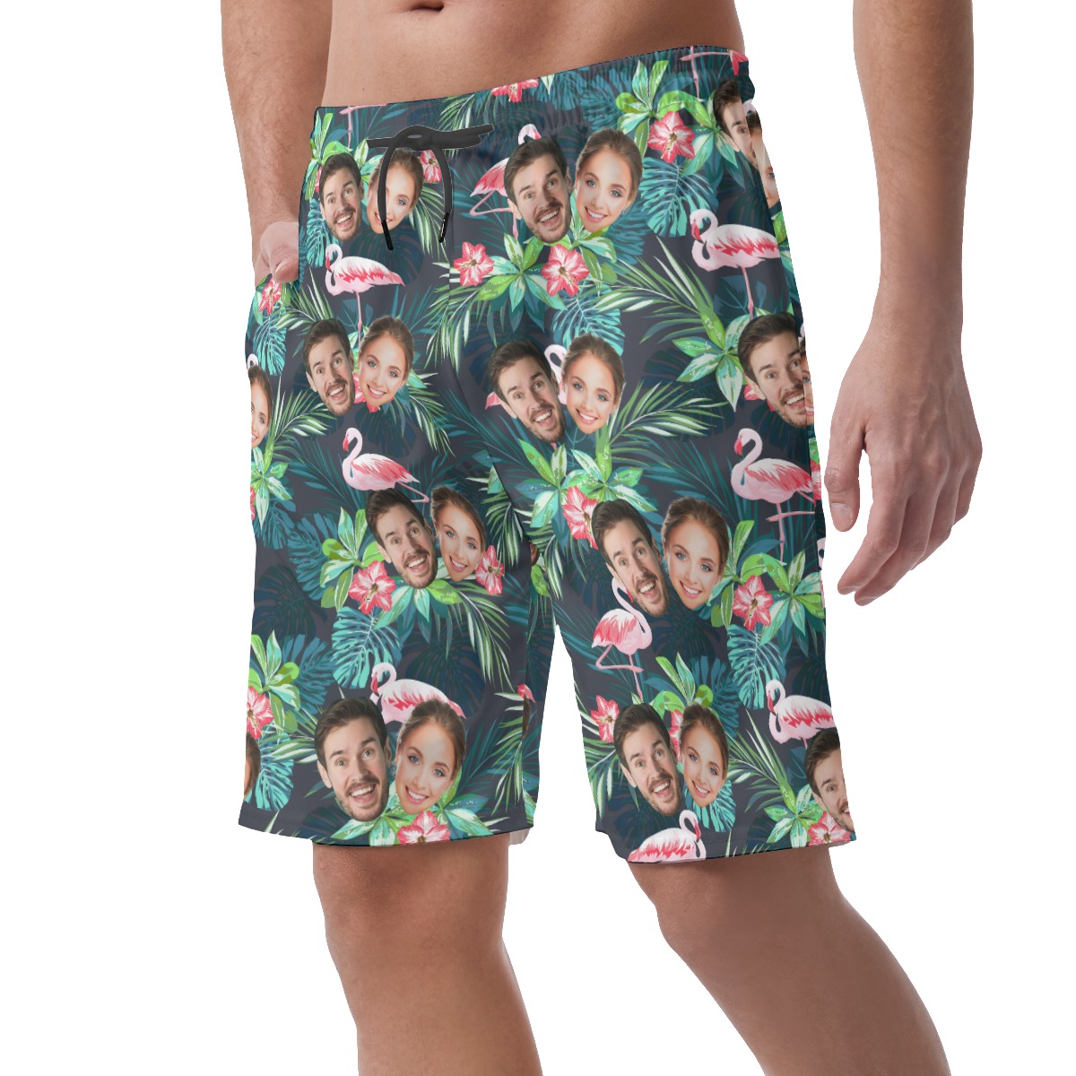 Custom Flamingo Long Hawaiian Shorts With 2 Faces