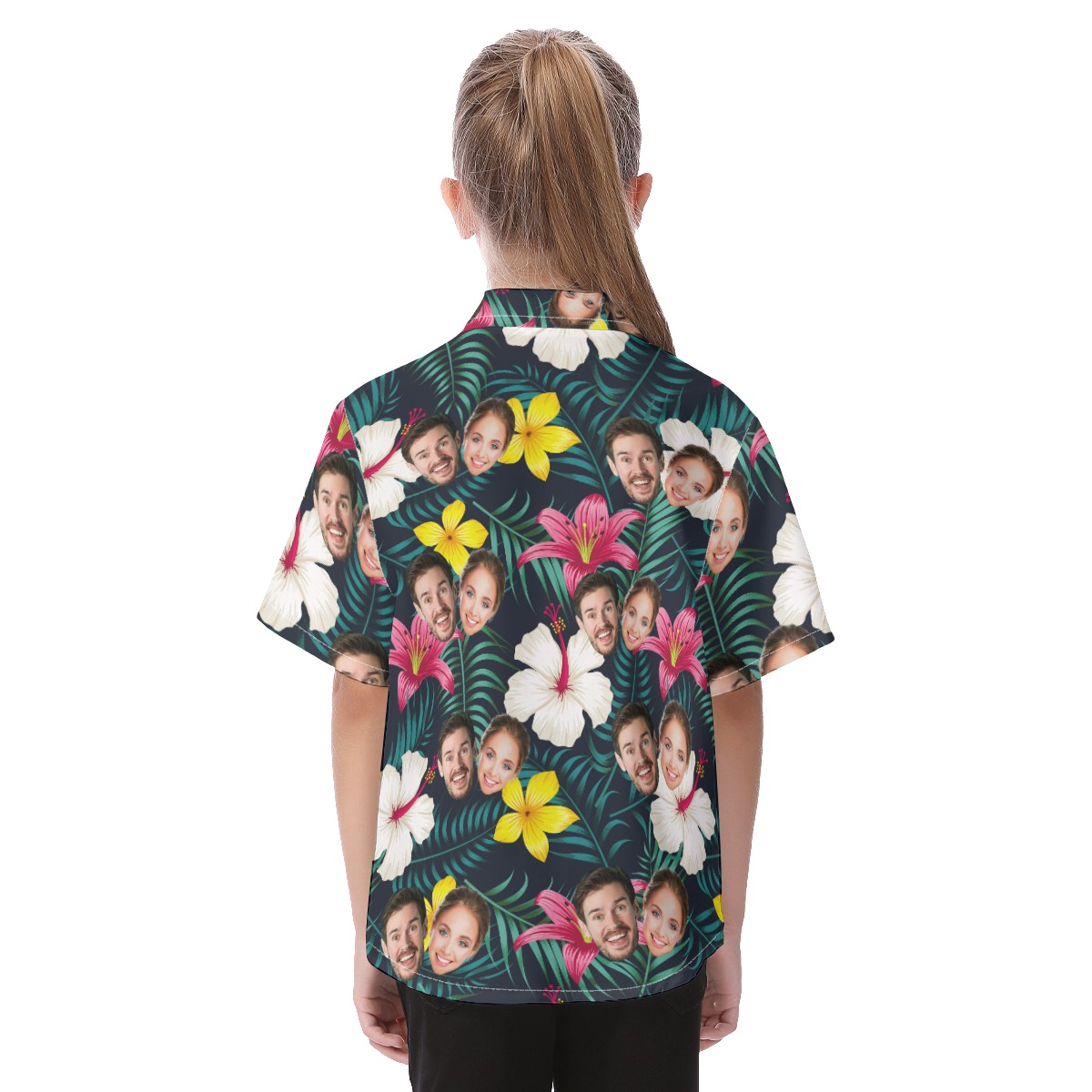 Unique Couple Faces Kid's Hawaiian Shirt