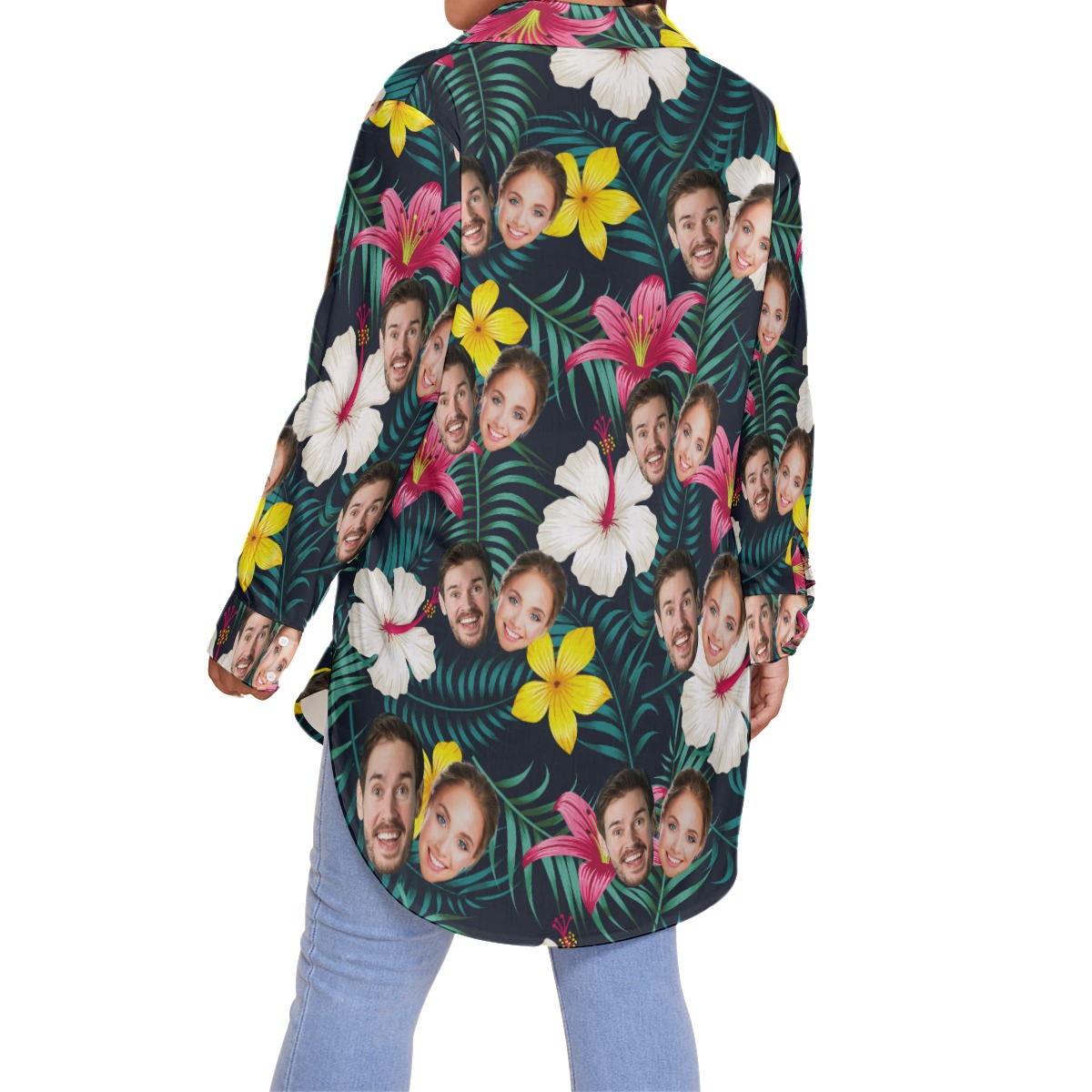 Funny Couple Faces Women's Plus Size Hawaiian Shirt
