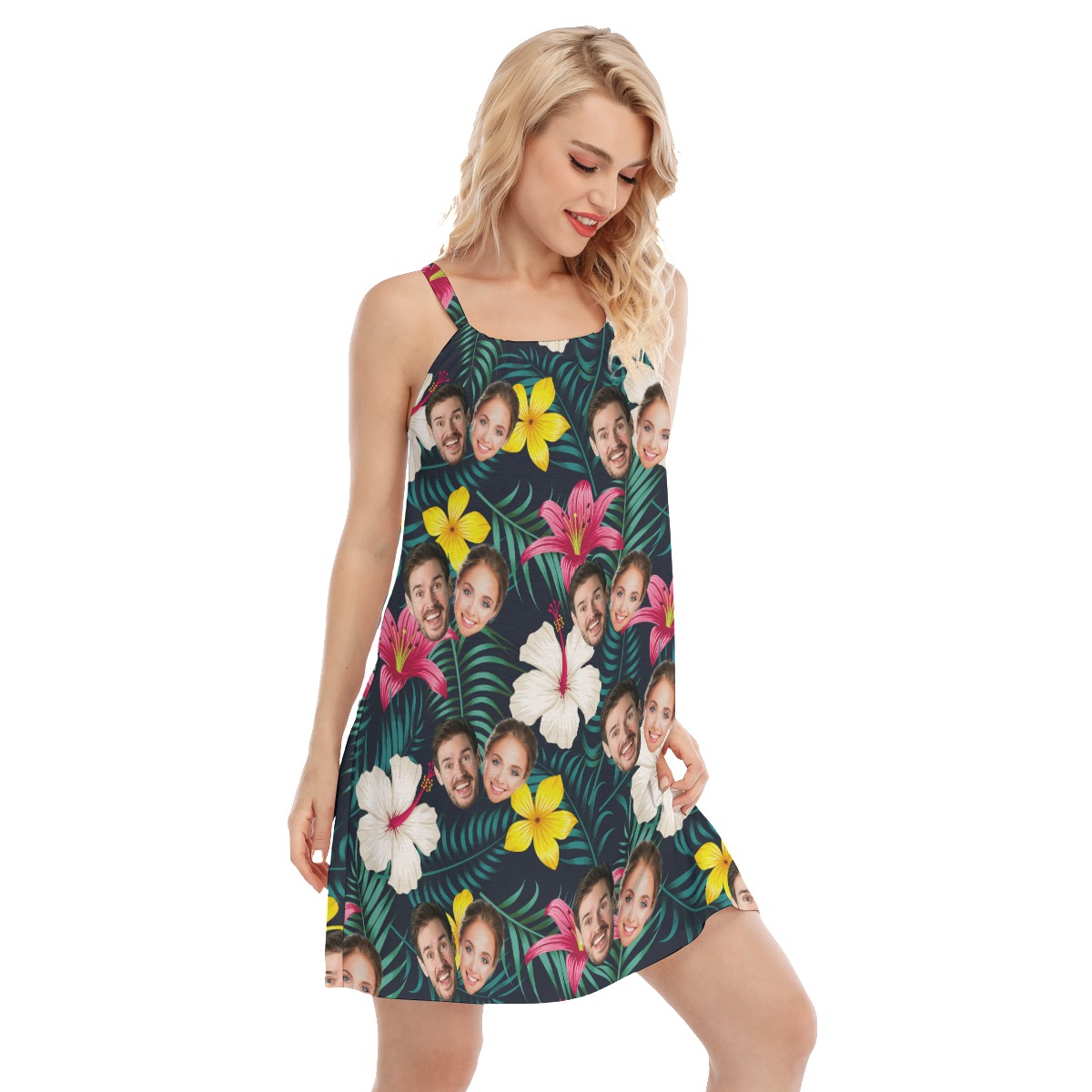 Funny Couple Faces Women's Cami Dress