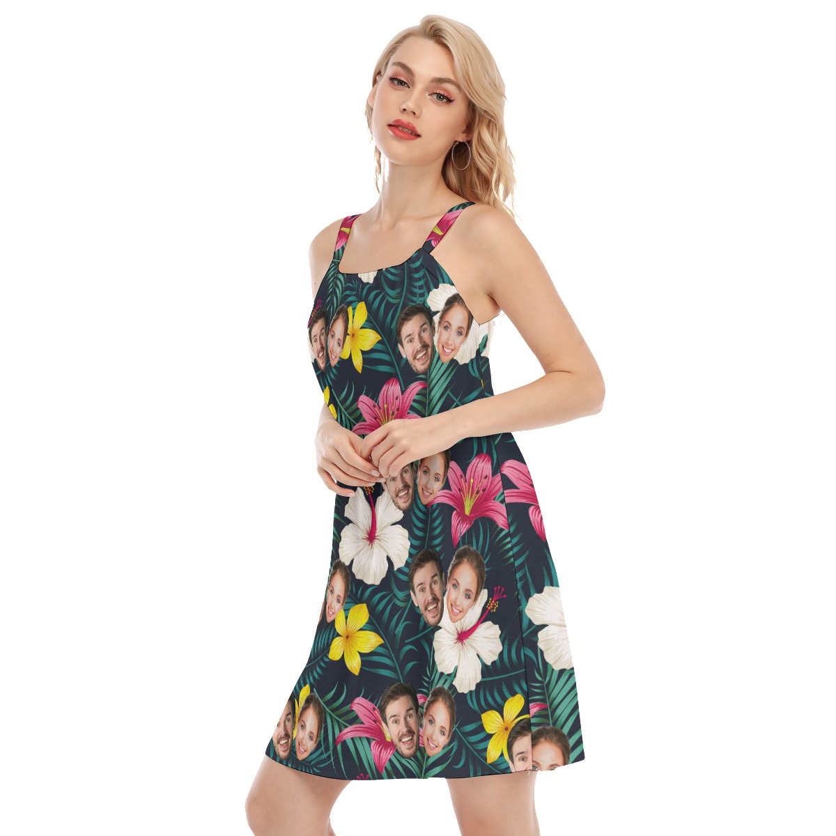 Funny Couple Faces Women's Cami Dress