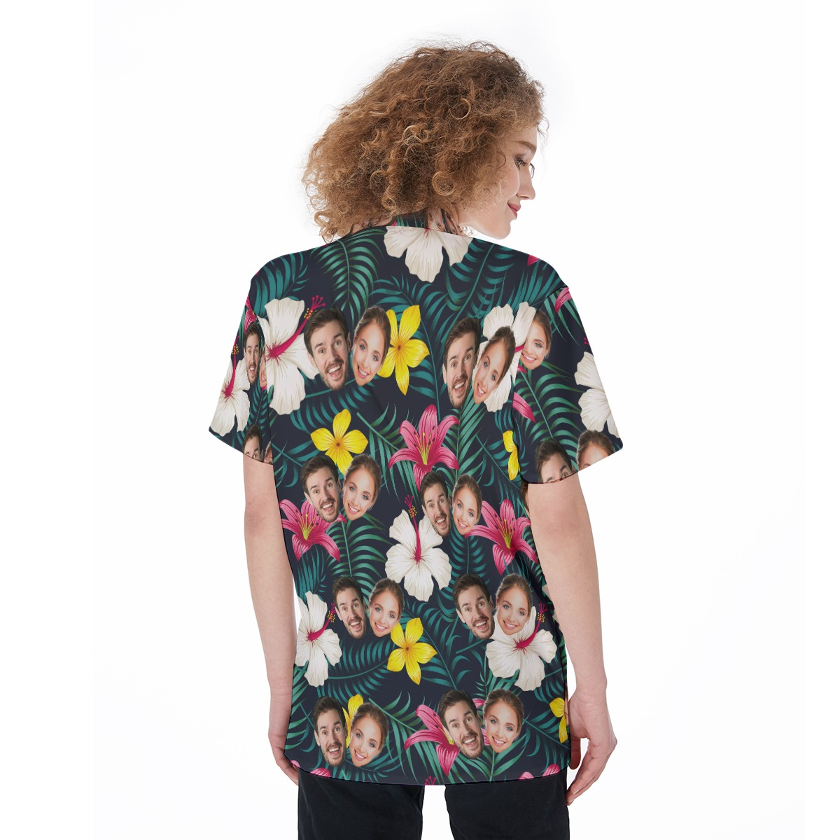 Funny Couple Faces Hawaiian Shirt For Women