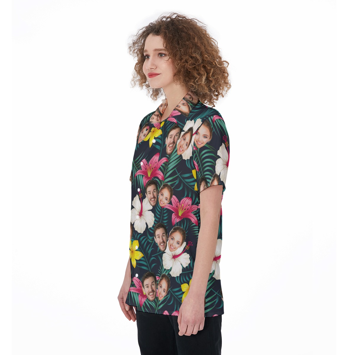 Funny Couple Faces Hawaiian Shirt For Women