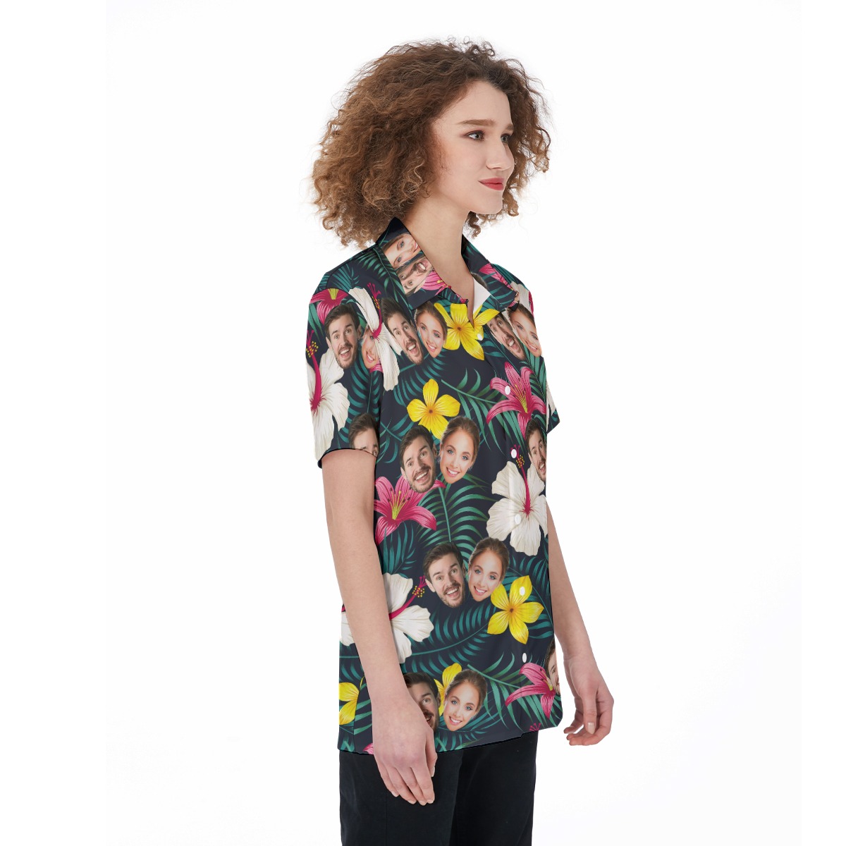 Funny Couple Faces Hawaiian Shirt For Women