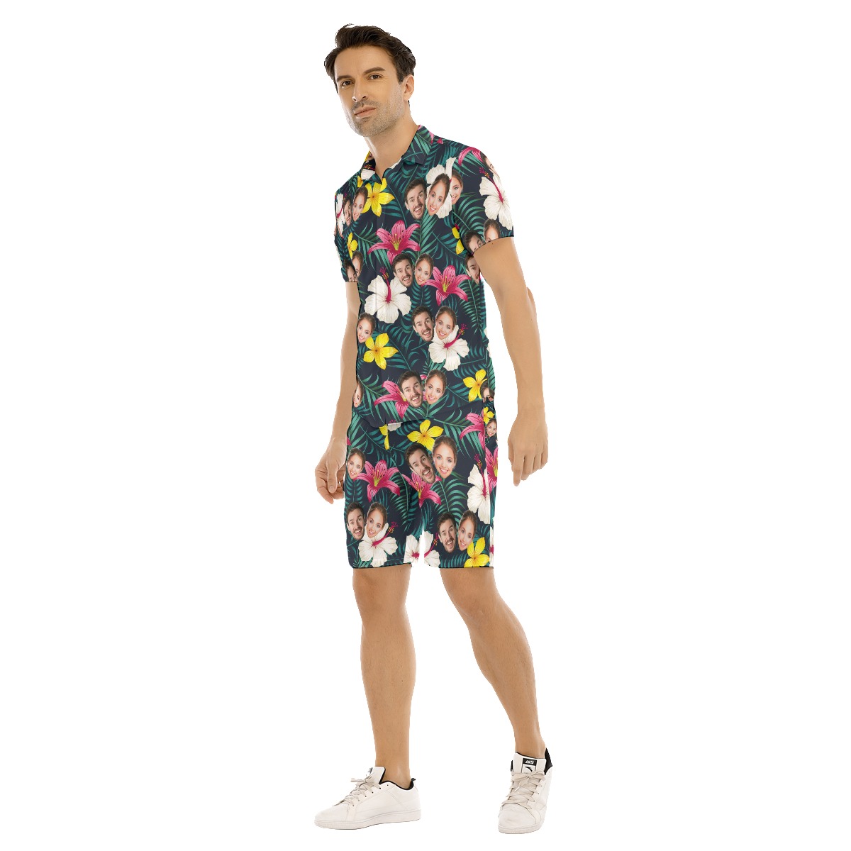 Custom 2 Faces Floral Hawaiian Shirt And Shorts