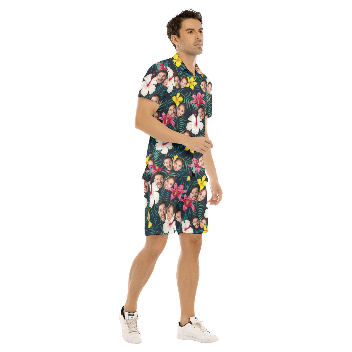 Custom 2 Faces Floral Hawaiian Shirt And Shorts