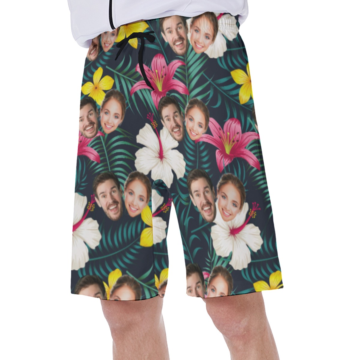 Custom 2 Faces Floral Hawaiian Beach Shorts