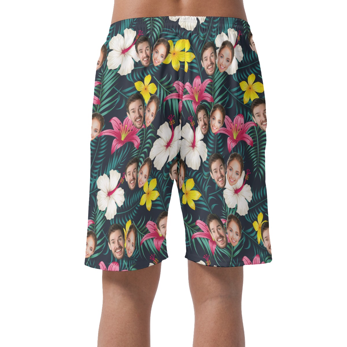 Custom 2 Faces Floral Tropical Men's Hawaiian Shorts