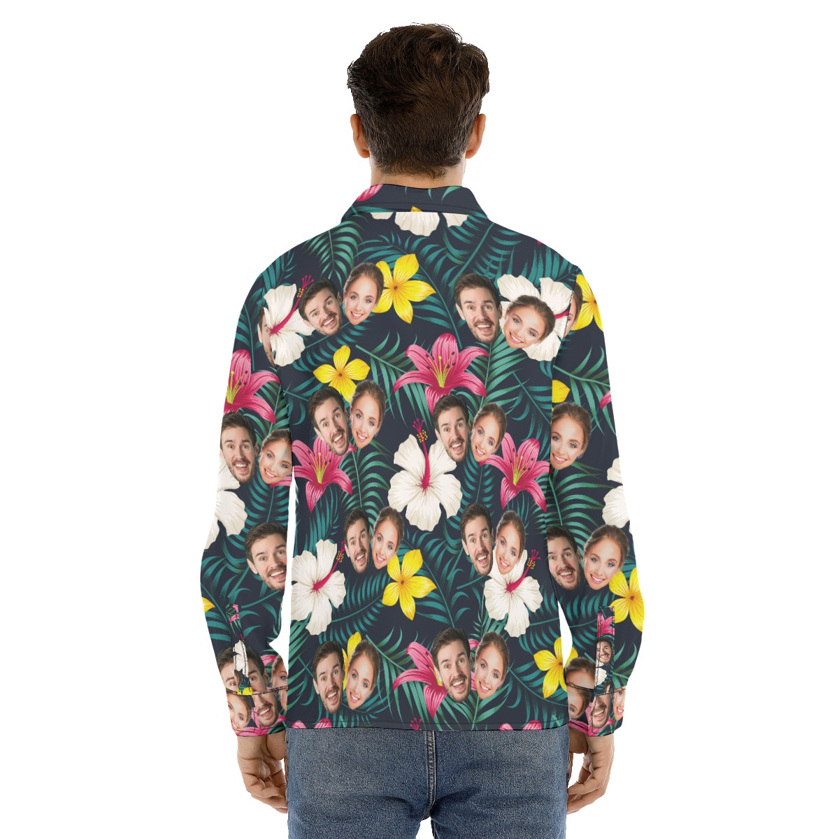 Custom 2 Faces Floral Tropical Long Hawaiian Shirt