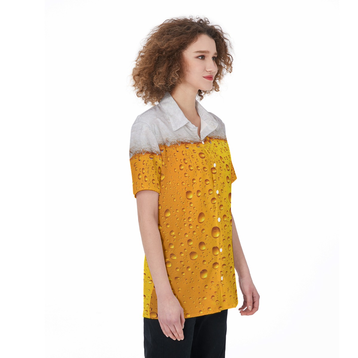 Beer Button Up Shirt For Women