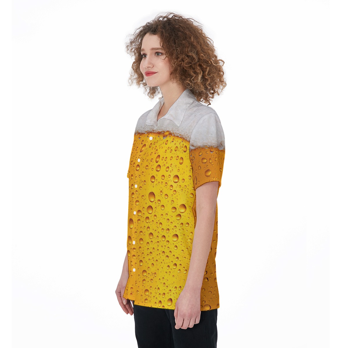 Beer Button Up Shirt For Women