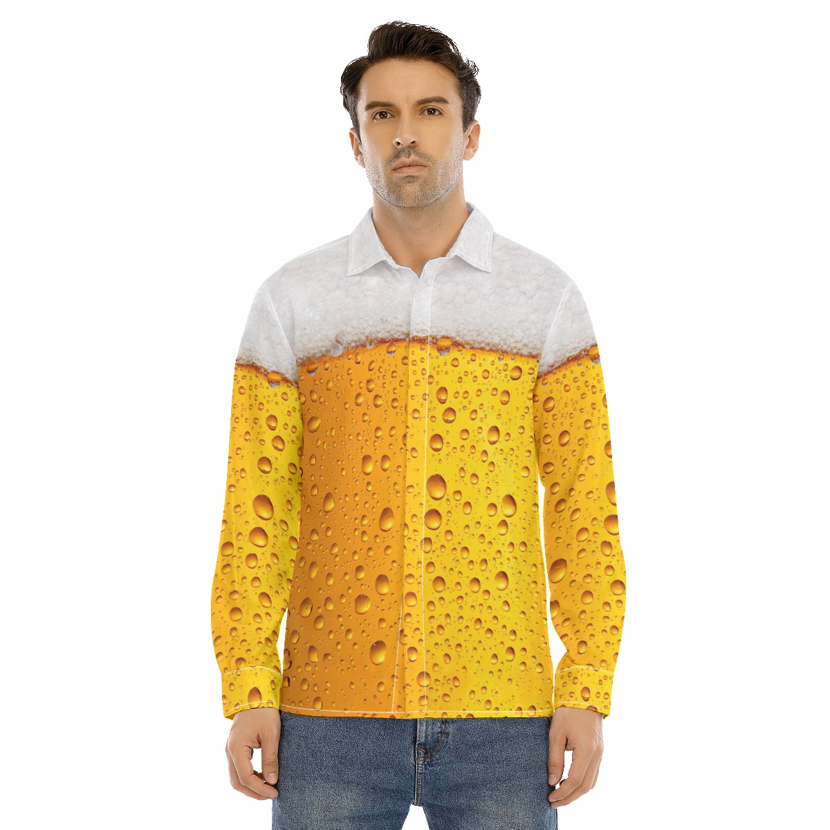 Funny Beer Long Sleeve Hawaiian Shirt For Men - variant image 1