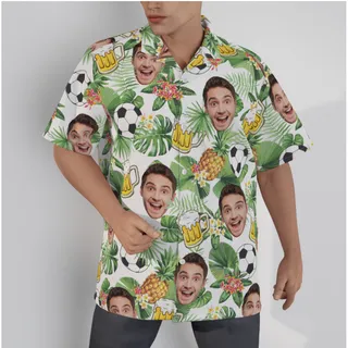 Soccer And Beer Custom Face Hawaiian Shirt