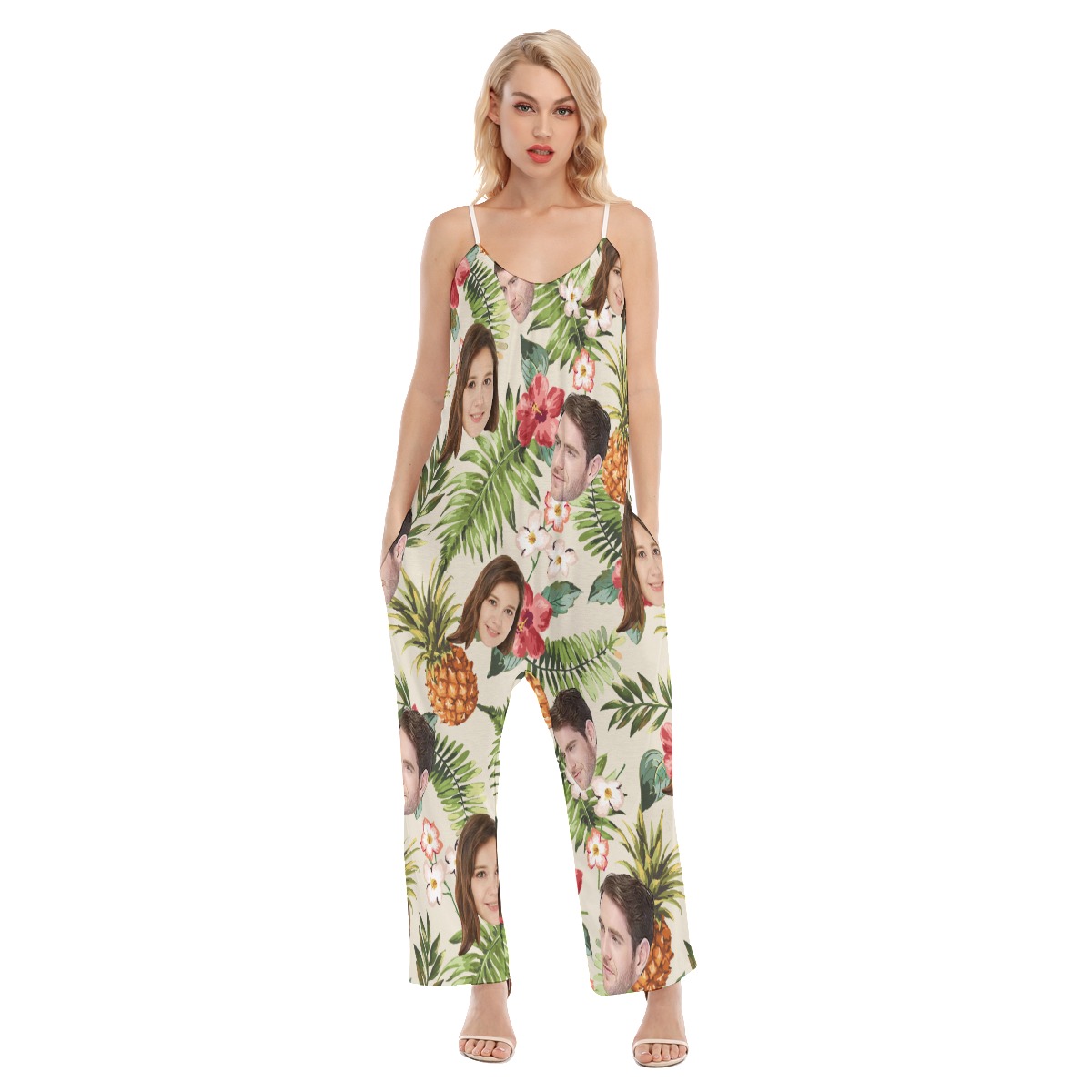 Tropical Custom 2 Faces Hawaiian Loose Jumpsuit For Women - variant image 1