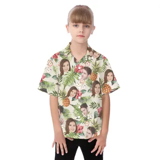 Cute Custom 2 Faces Tropical Hawaiian Shirt For Kids