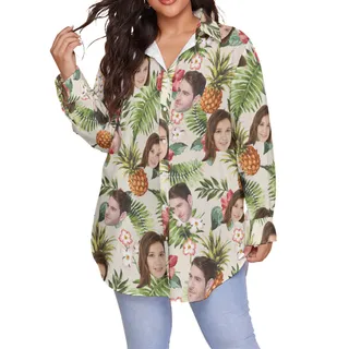 Custom 2 Faces Women's Tropical Hawaiian Blouse