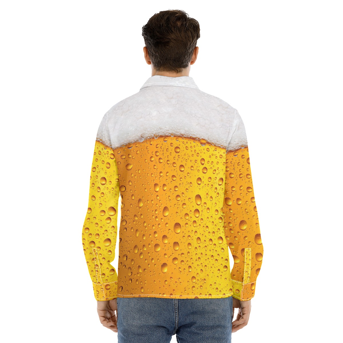 Funny Beer Long Sleeve Hawaiian Shirt For Men
